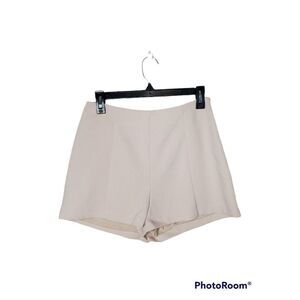 Greylin High Waist Pale Beige Solid Lined Dressy Neutral Minimalist Shorts
